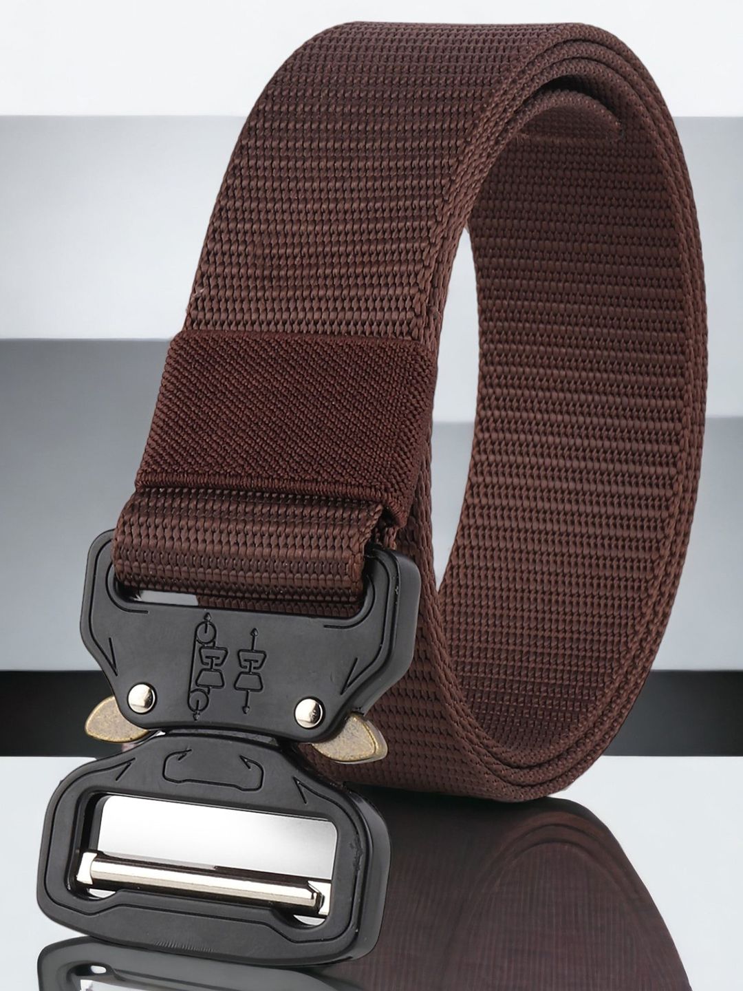 Mast & Harbour Men Brown Textured Durable Non-Slip Belt-picture-12