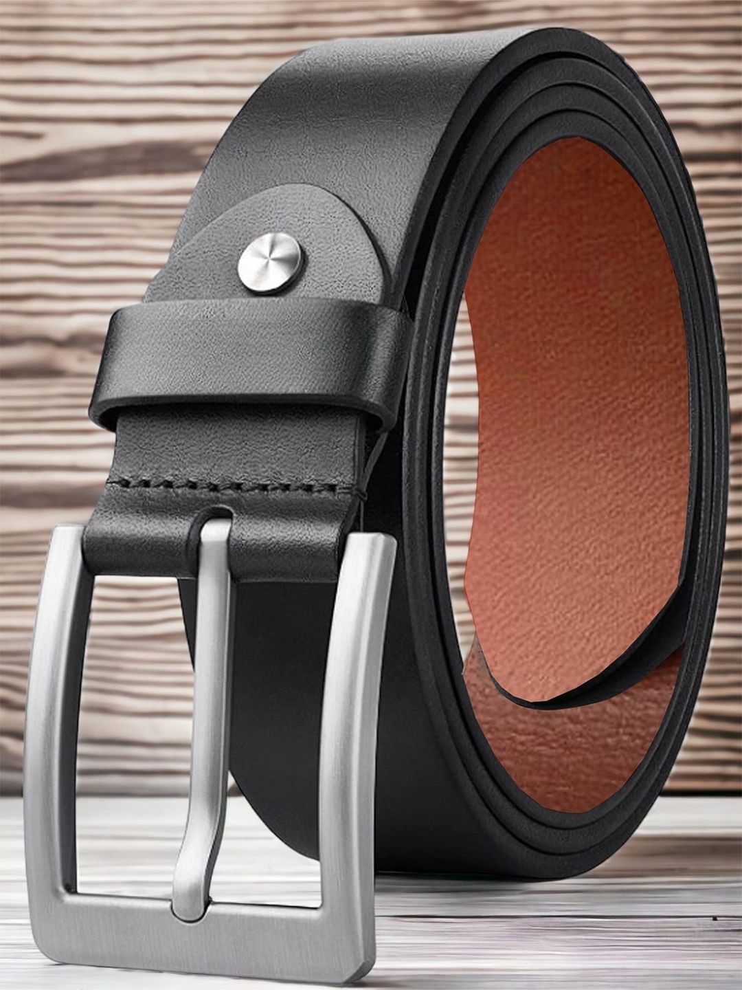 The Roadster Lifestyle Co. Men Black Leather Formal Belt