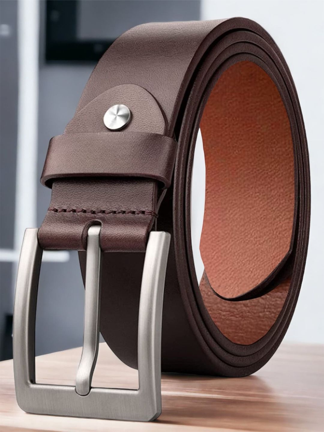 The Roadster Lifestyle Co. Men Brown Leather Formal Belt-picture-54