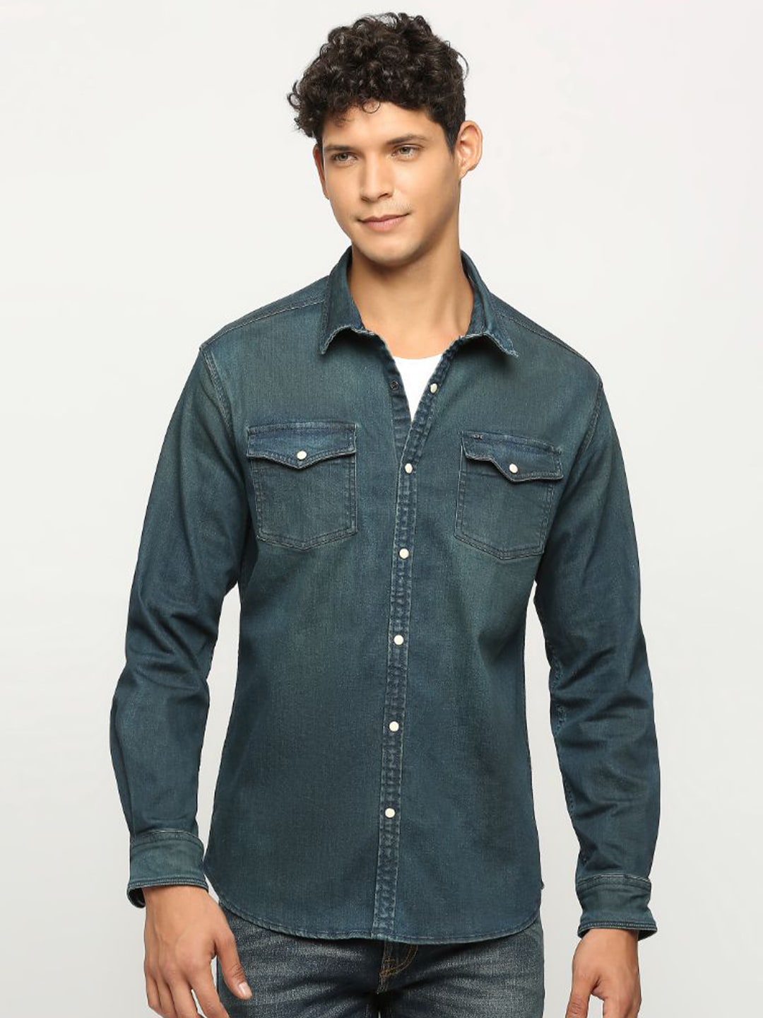 Pepe Jeans Spread Collar Opaque Casual Shirt