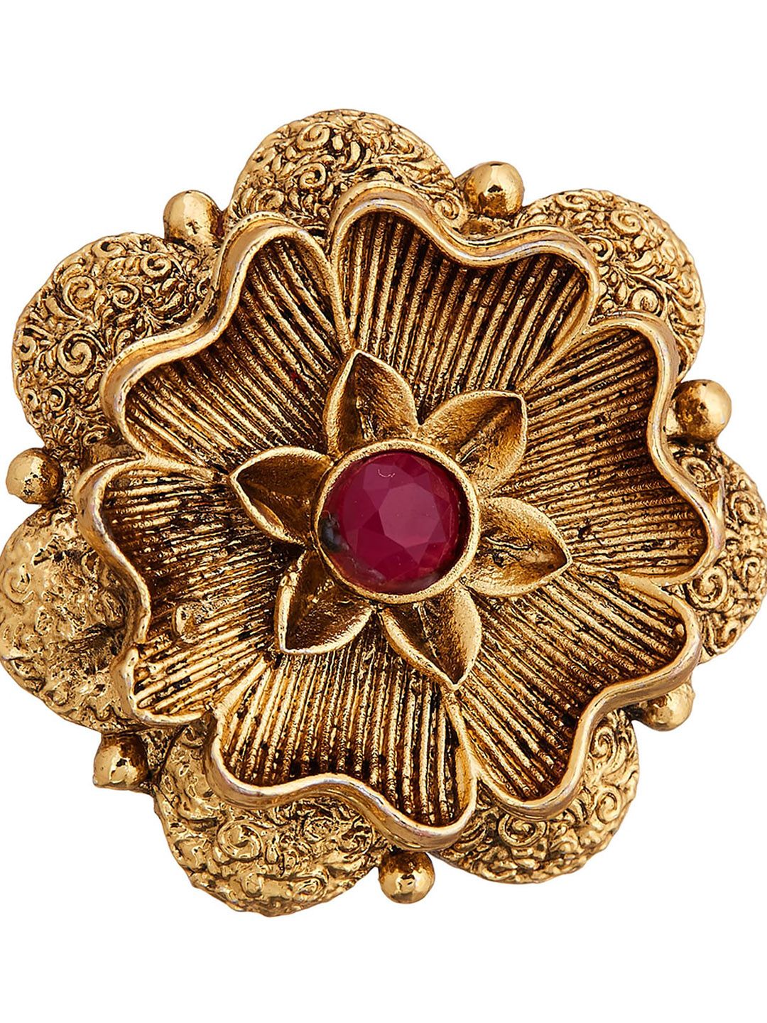 ATIBELLE Set Of 2 Gold & Silver-Plated CZ-Studded Rings