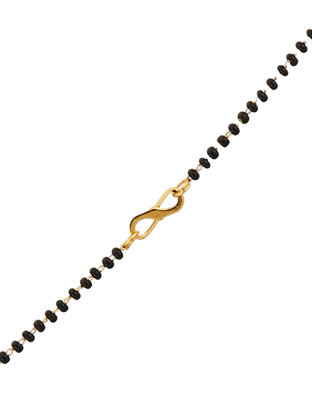 ATIBELLE Gold-Plated Cubic Zirconia-Studded & Beaded Mangalsutra