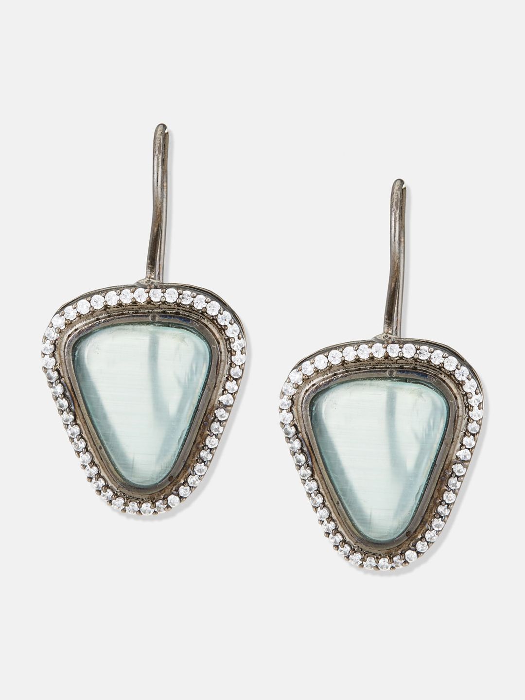 ATIBELLE Silver Plated German Silver American Diamond Earrings