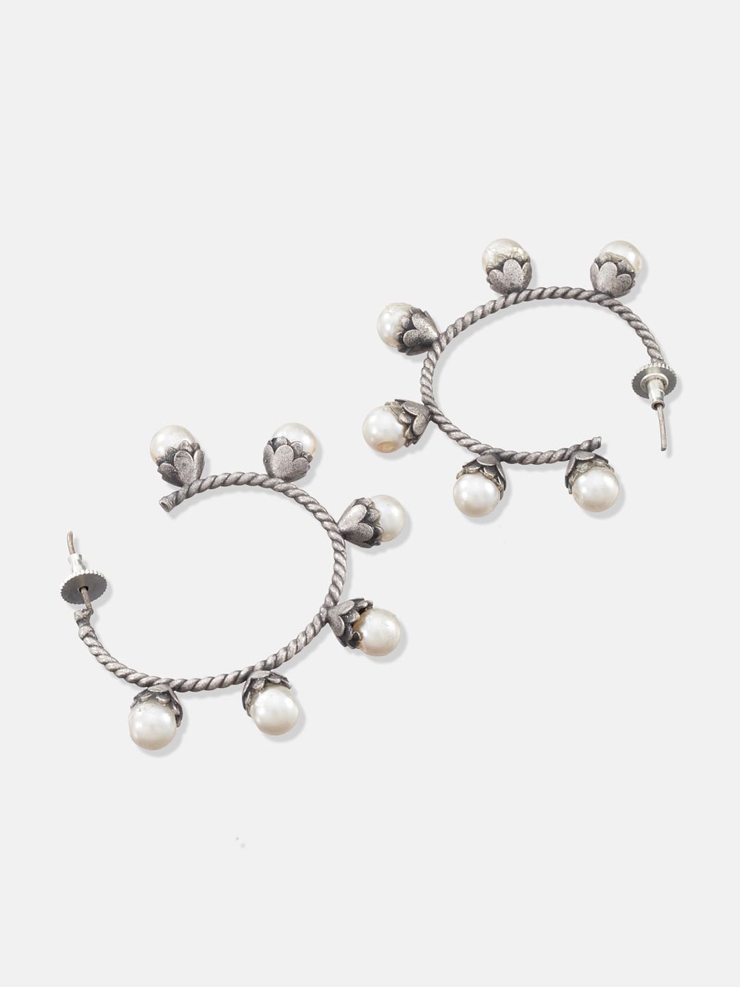 ATIBELLE Silver Plated Contemporary Artificial Beads Drop Earrings