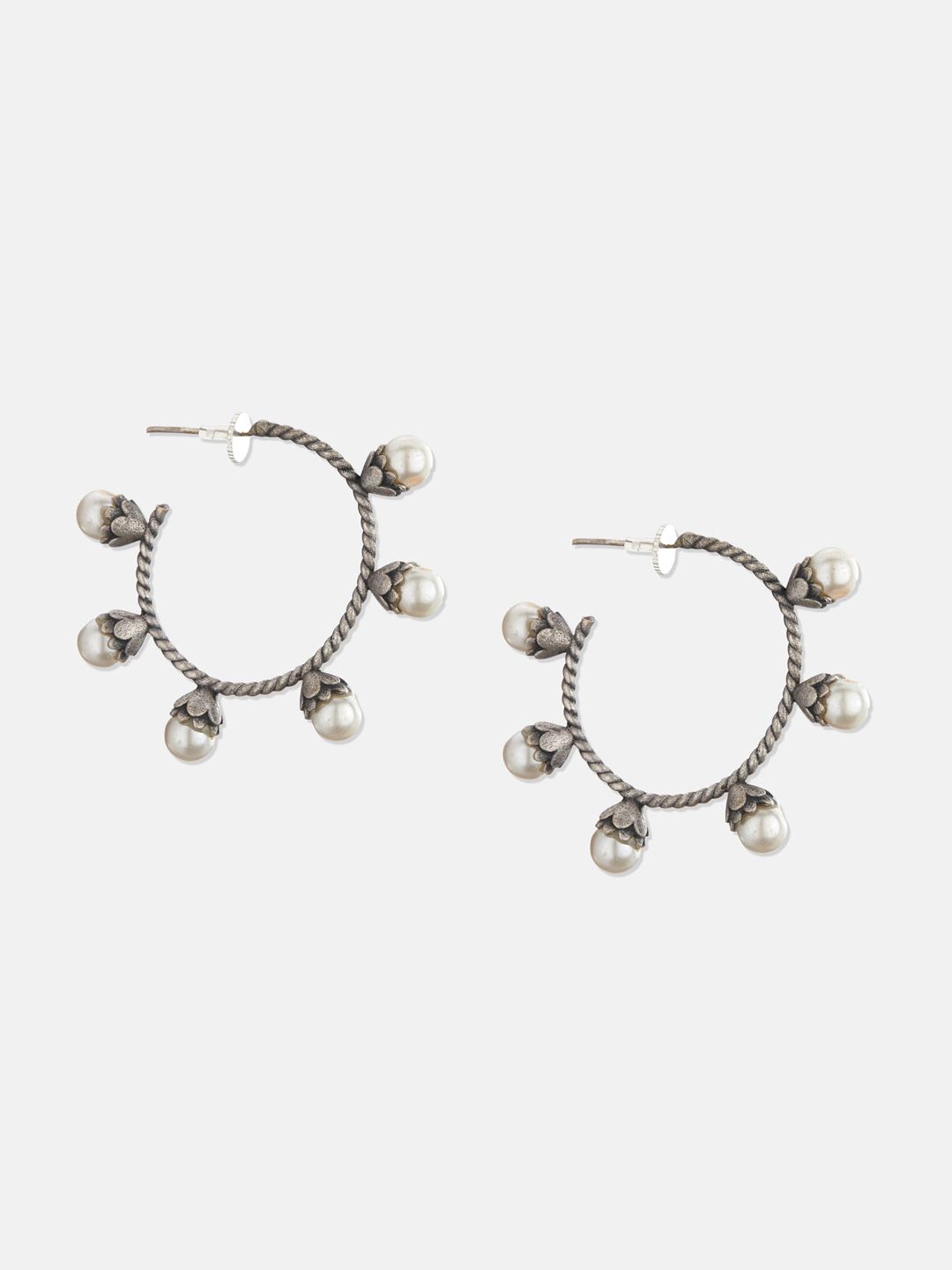 ATIBELLE Silver Plated Contemporary Artificial Beads Drop Earrings