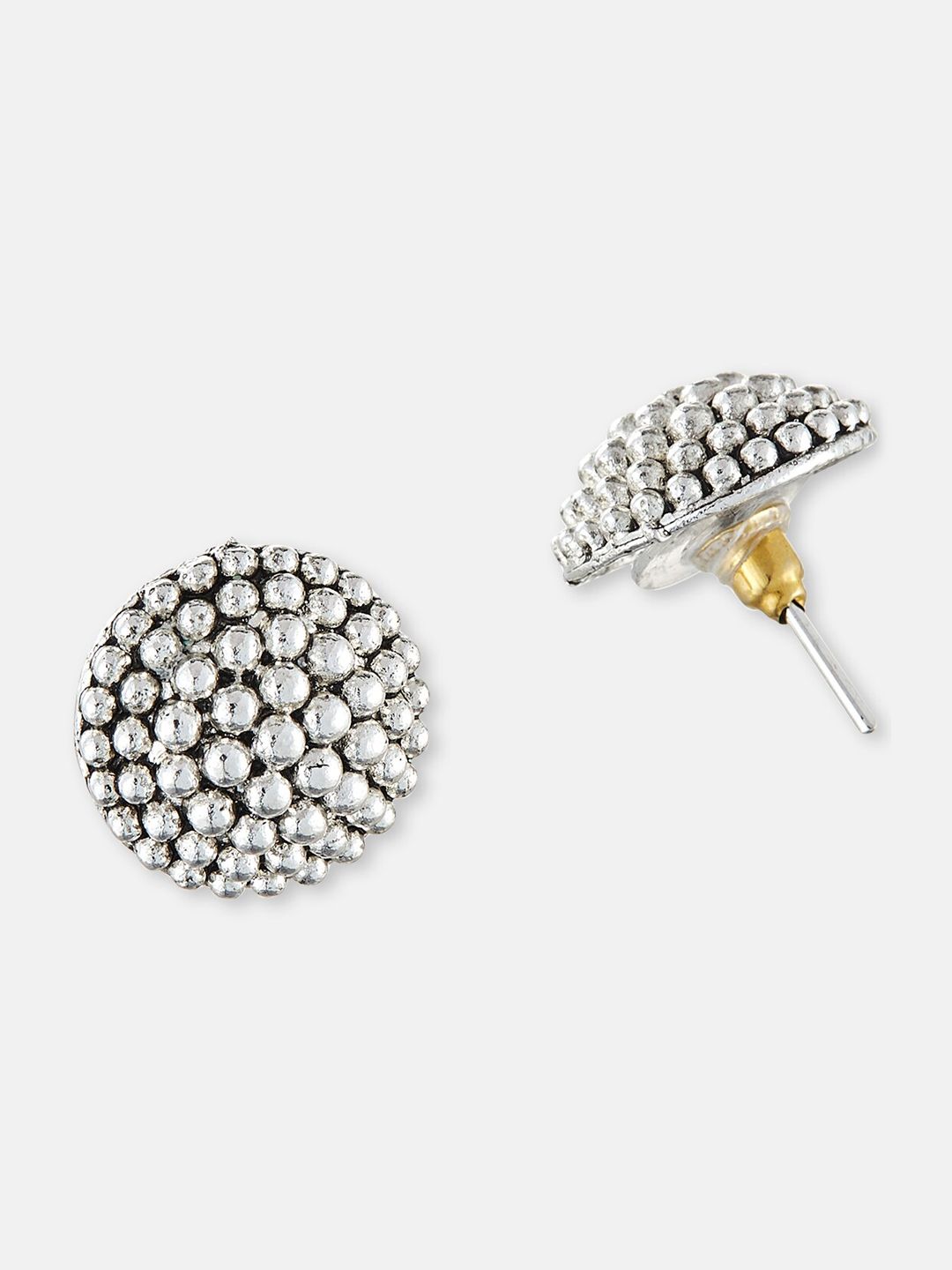 ATIBELLE Silver Plated German Silver Contemporary Artificial Beads Studs Earrings