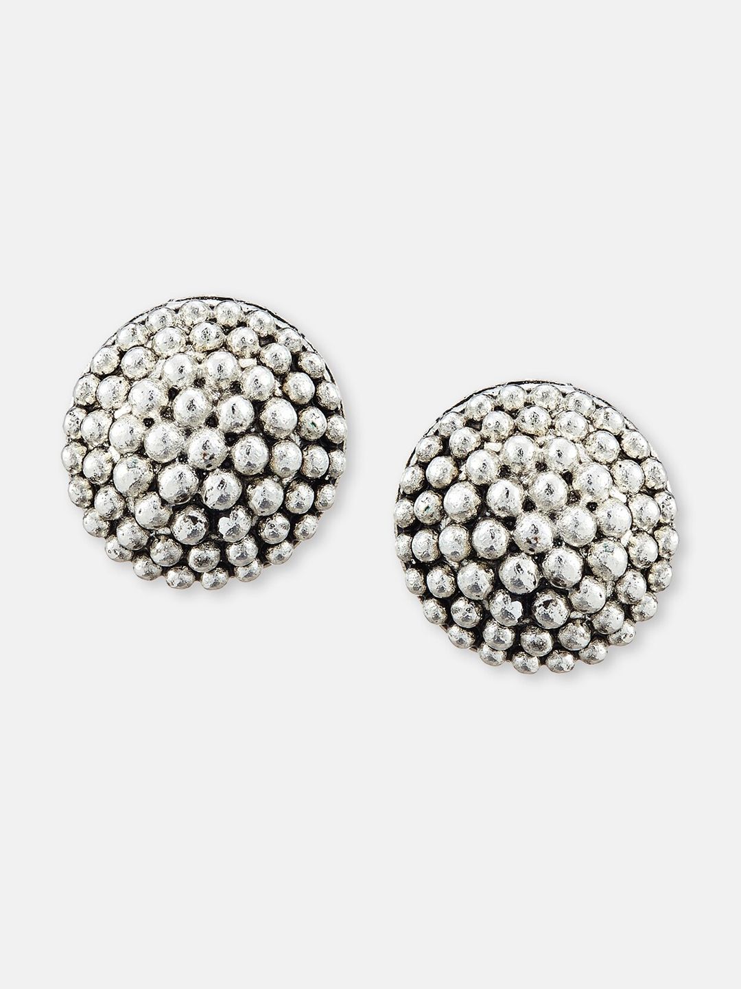 ATIBELLE Silver Plated German Silver Contemporary Artificial Beads Studs Earrings