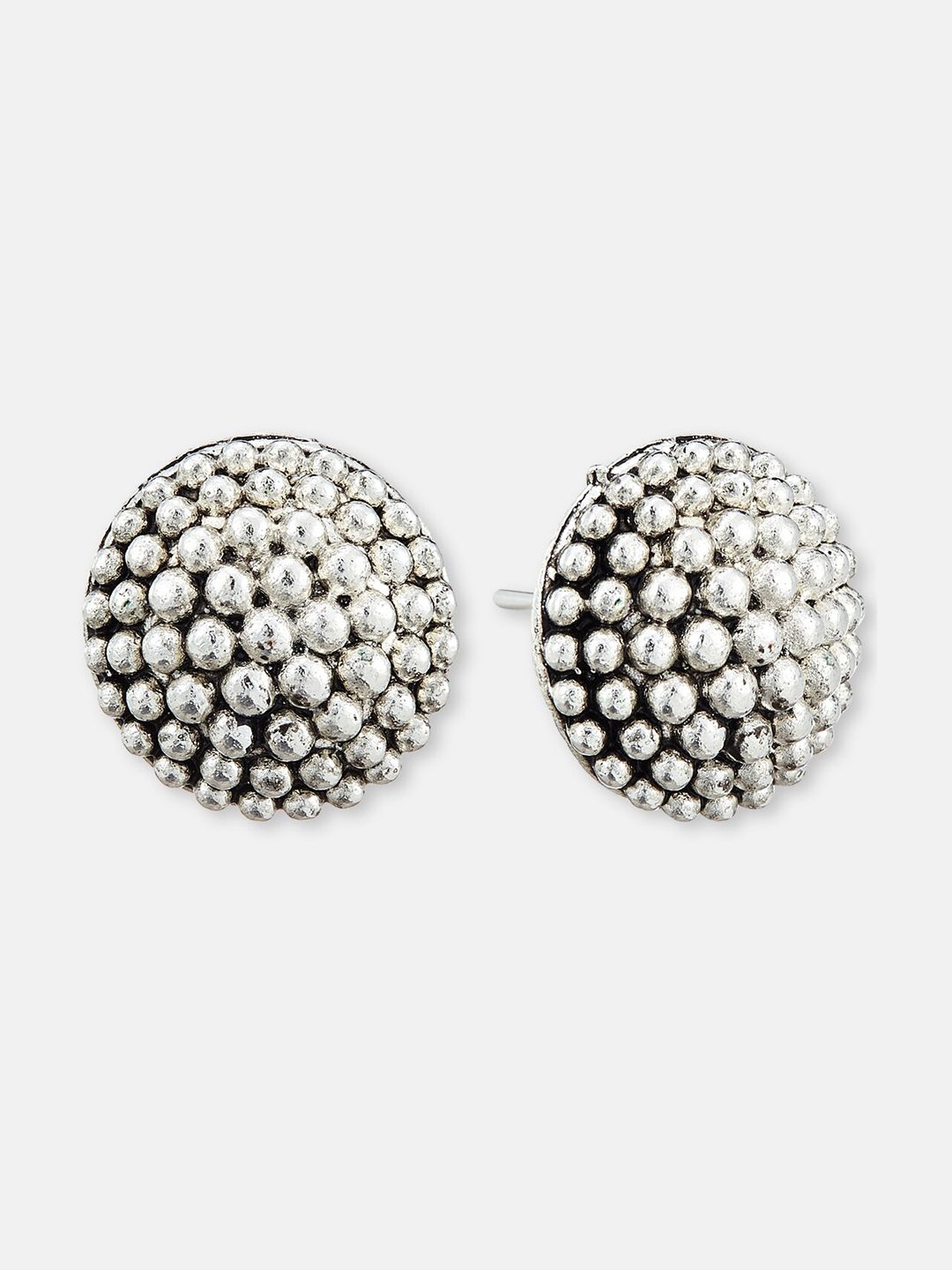 ATIBELLE Silver Plated German Silver Contemporary Artificial Beads Studs Earrings