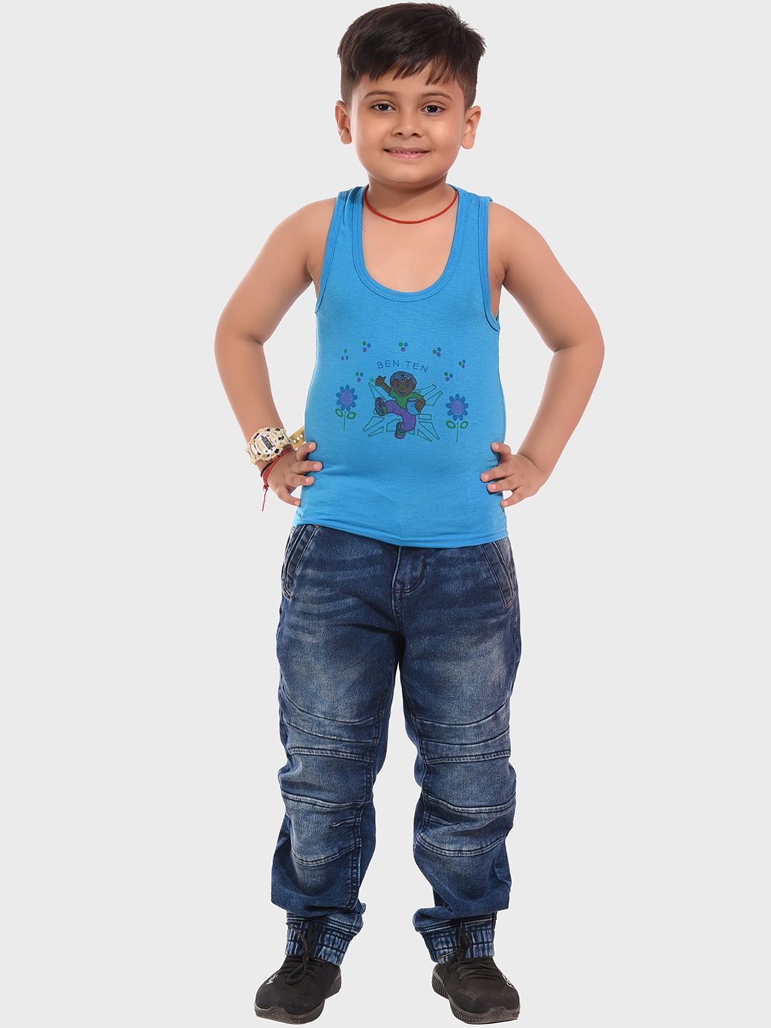 BAESD Boys Pack Of 6 Printed Cotton Innerwear Vests-picture-16