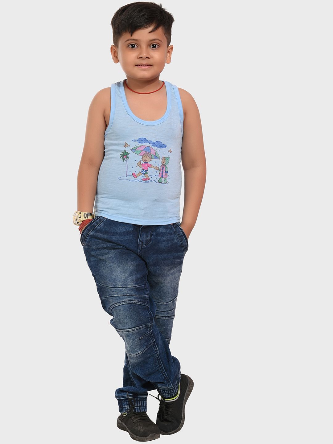 BAESD Boys Assorted Pack Of 6 Printed Cotton Innerwear Vests-picture-23