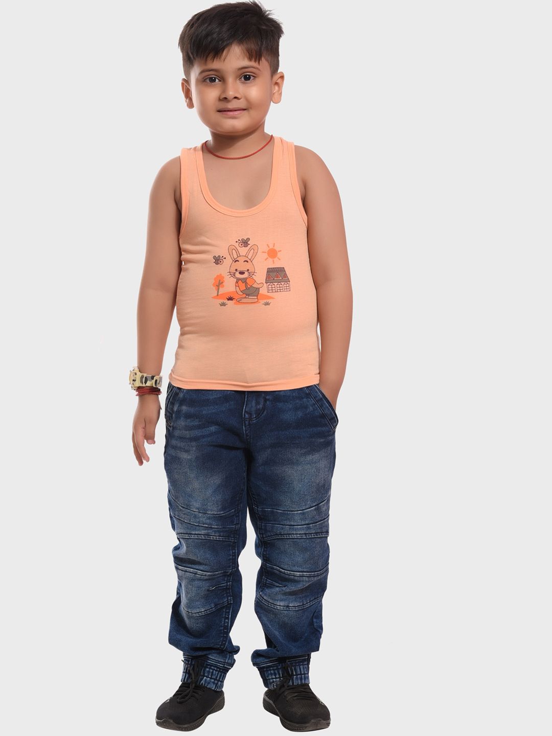 BAESD Boys Assorted Pack Of 6 Printed Cotton Innerwear Vests-image-48