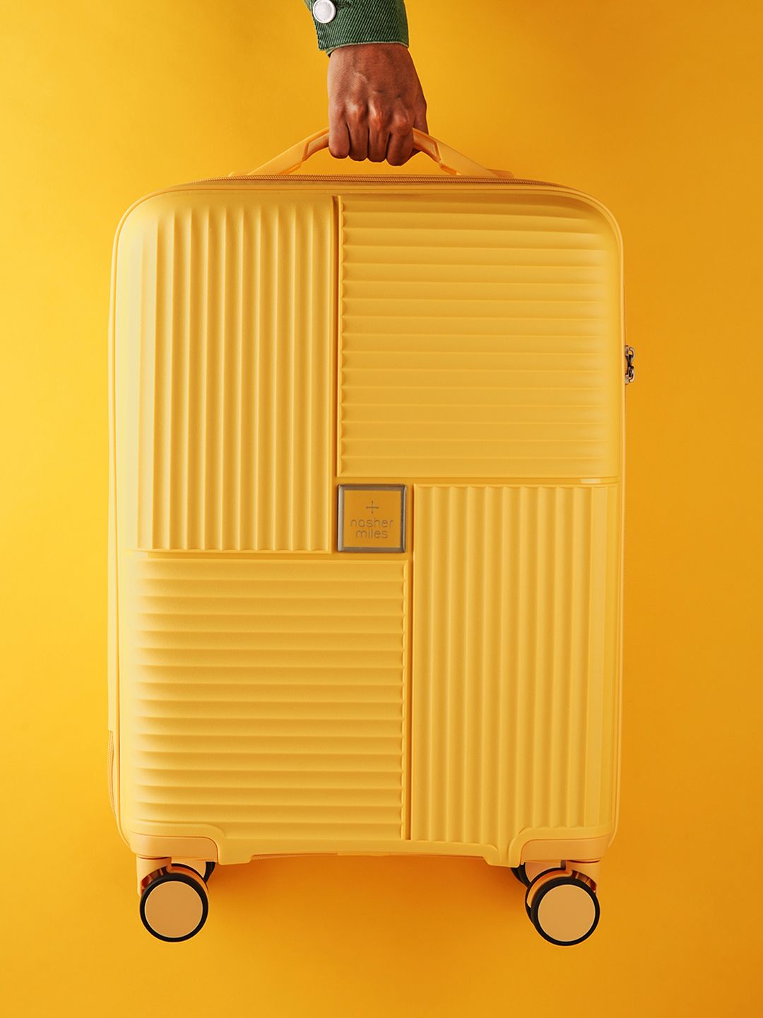 Nasher Miles Hard-Sided Textured Cabin Trolley Suitcase-image-4