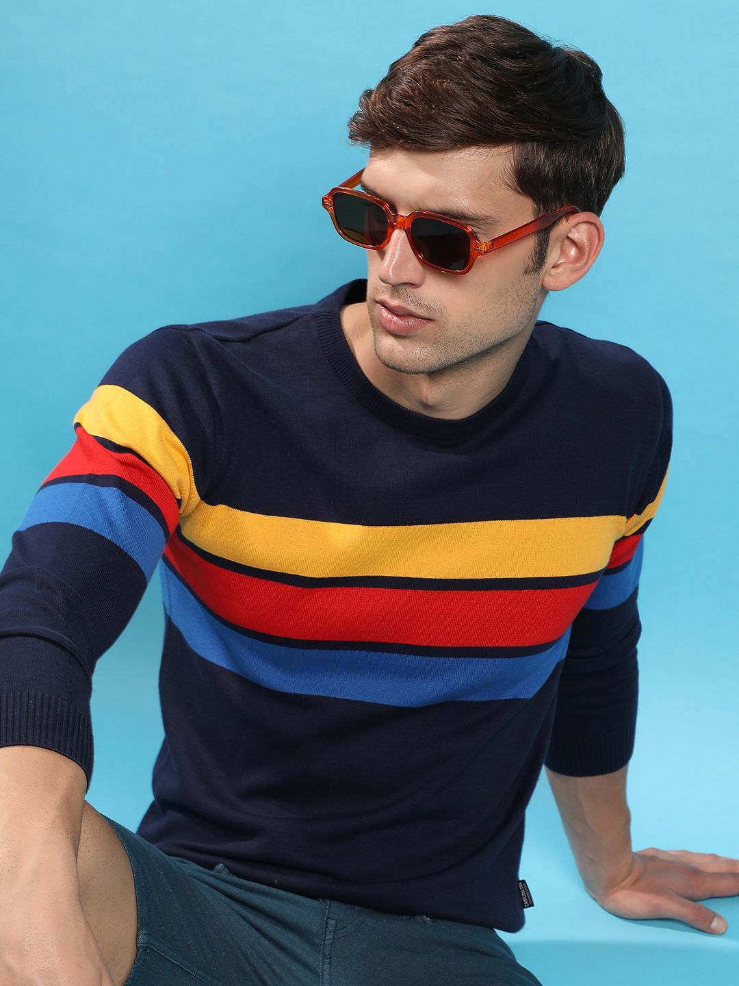 Campus Sutra Colourblocked Woollen Pullover-picture-34