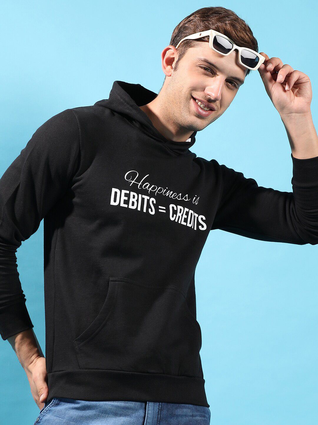cahoot Campus Sutra Black Typography Printed Hooded Cotton Pullover Sweatshirt-picture-28