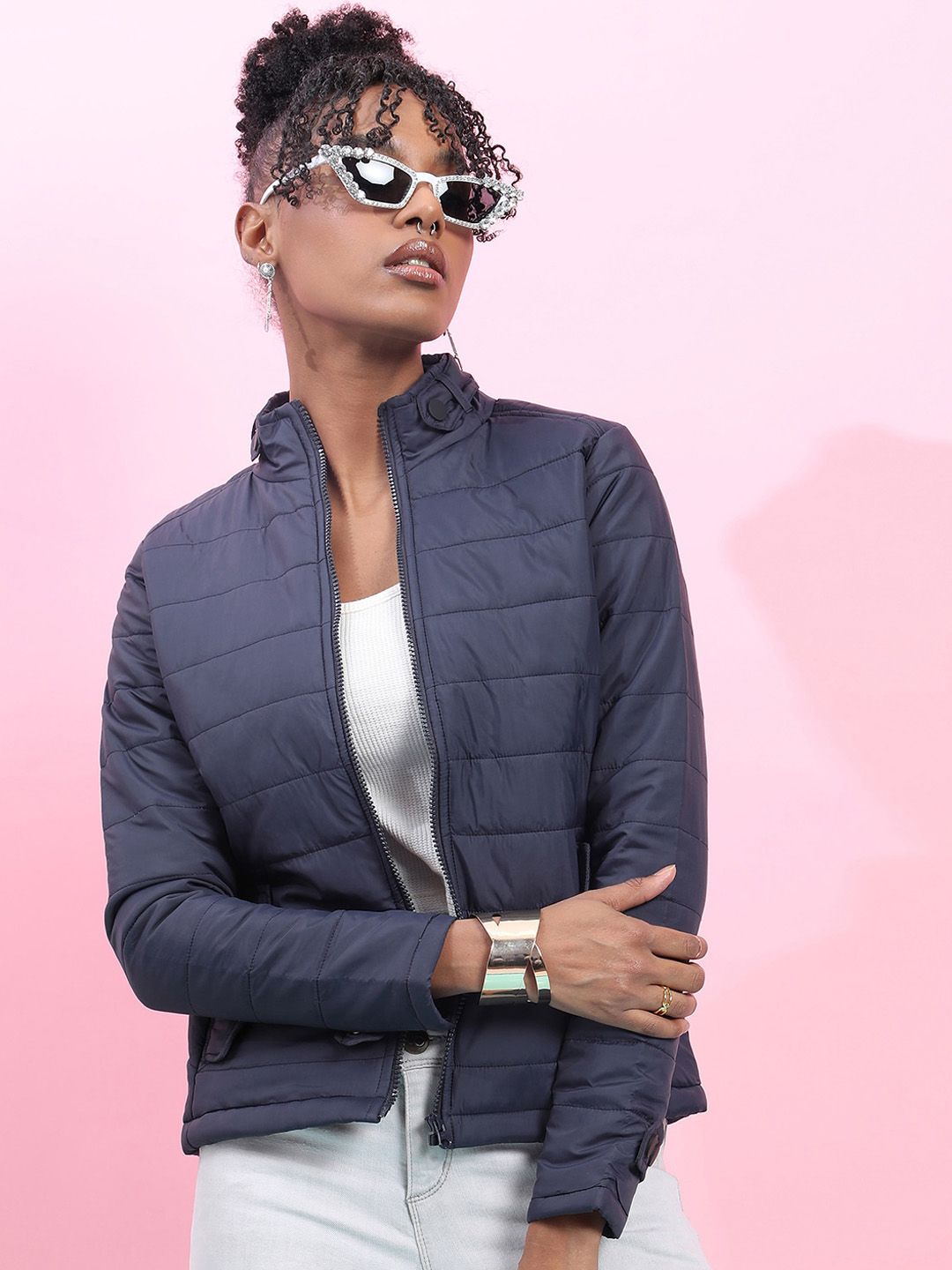 pinacolada Campus Sutra Stand Collar Windcheater Puffer Jacket-picture-41