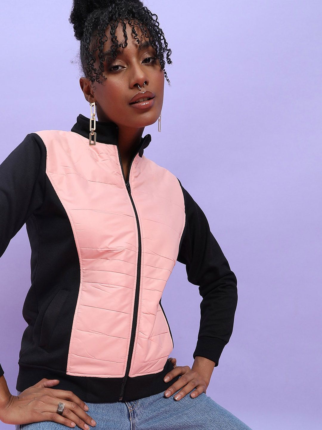pinacolada Campus Sutra Windcheater Colourblocked Cotton Padded Jacket-picture-12