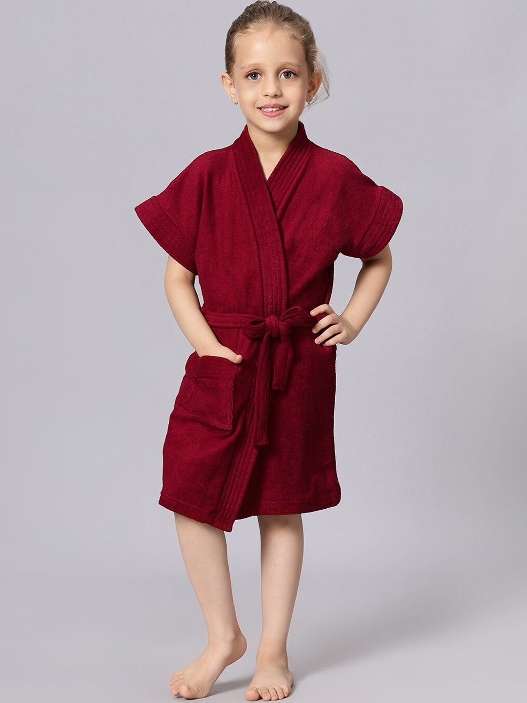 HotGown Girls Short Sleeved Belted Bath Robe-picture-28