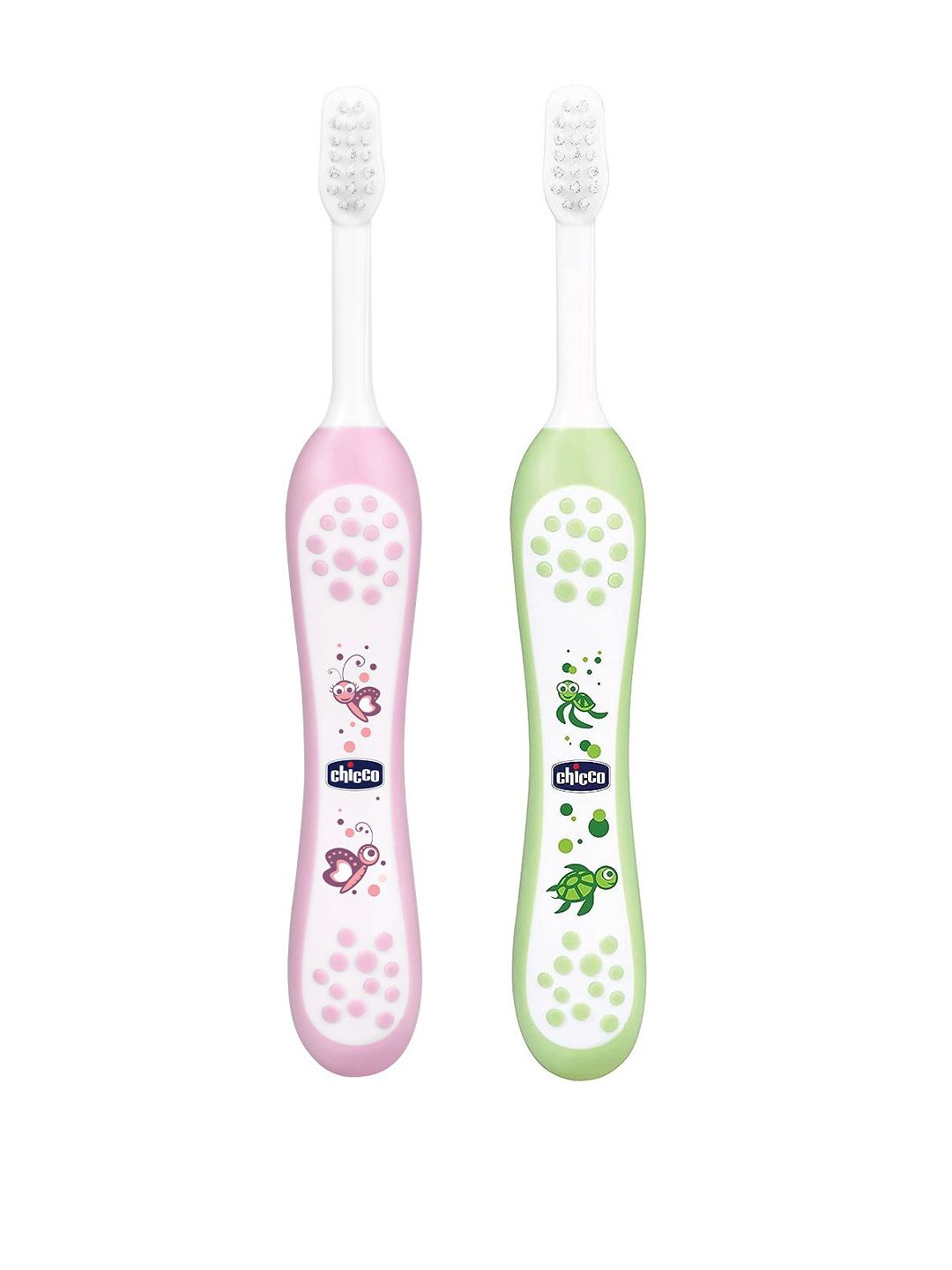 Chicco Kids 2-Pcs Pink & Green Printed Toothbrush-picture-45