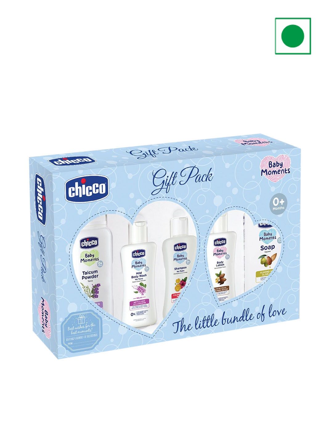 Chicco Set Of 5 Bodywash-Shampoo-Body Lotion 50mlEach Soap-Talcum Powder 75g Each