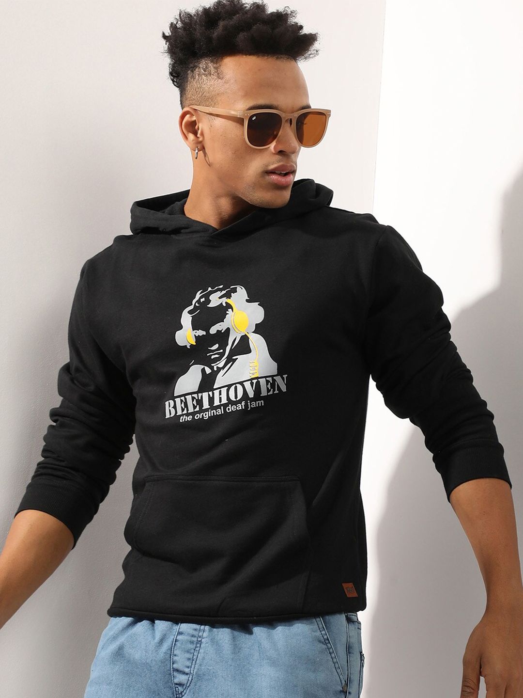 Campus Sutra Printed Cotton Hooded Sweatshirt-image-26
