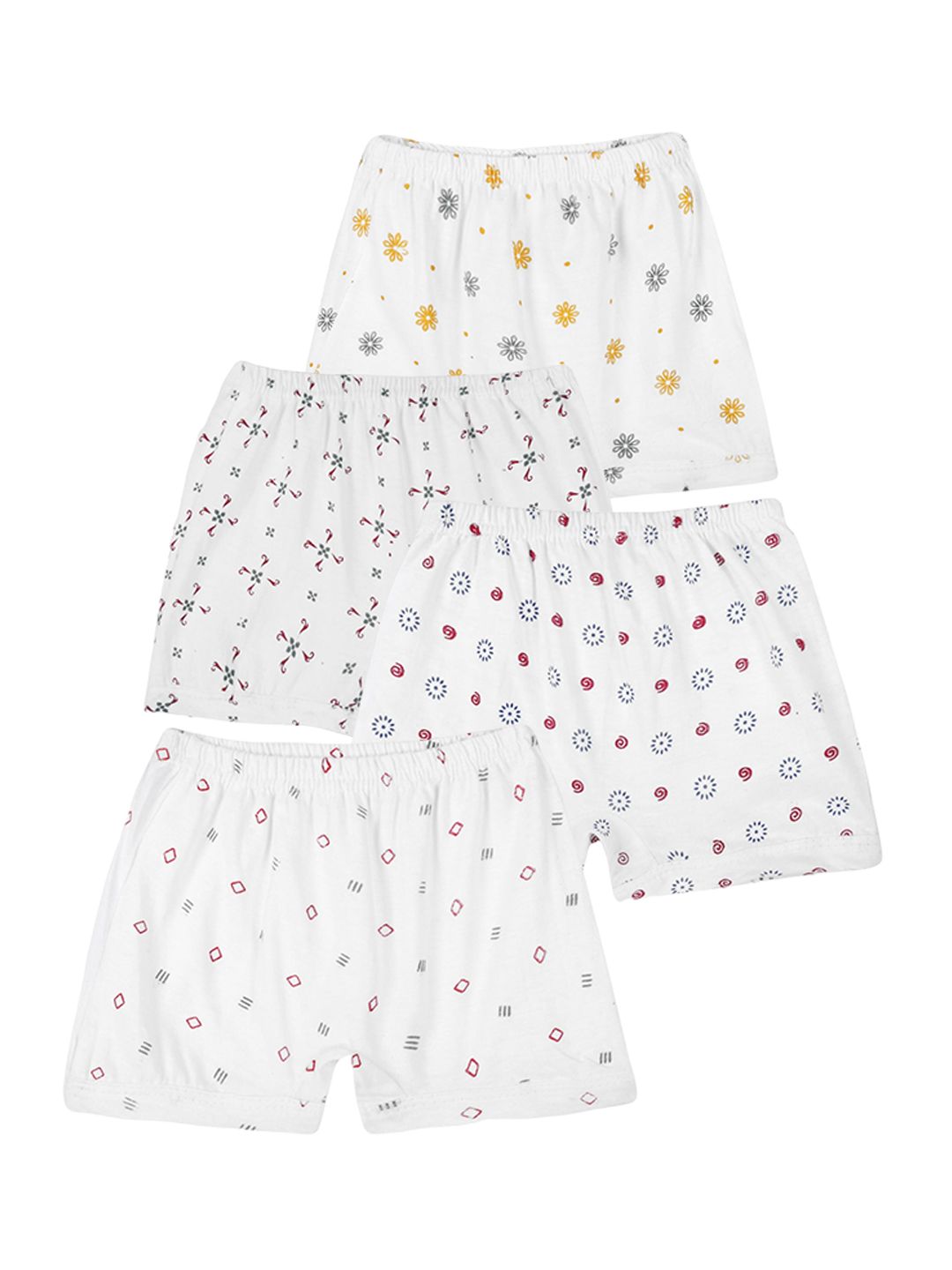 BAESD Kids Pack Of 4 Mid-Rise Floral Printed Pure Cotton Briefs-image-7