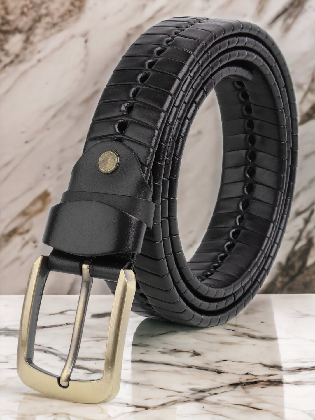 The Roadster Lifestyle Co. Men Braided Leather Casual Belt-image-23