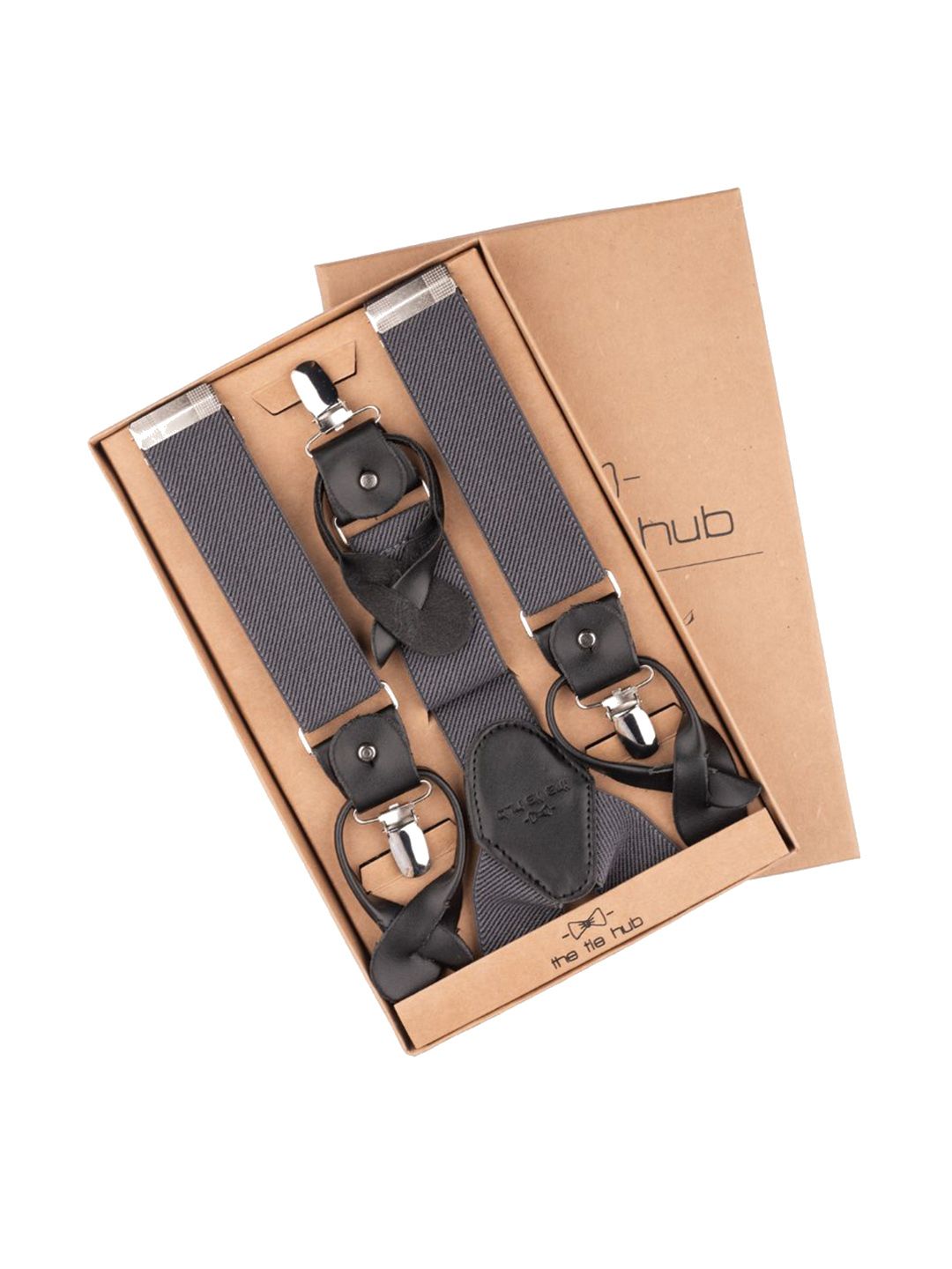 The Tie Hub Men Textured Y Back Suspenders-picture-32