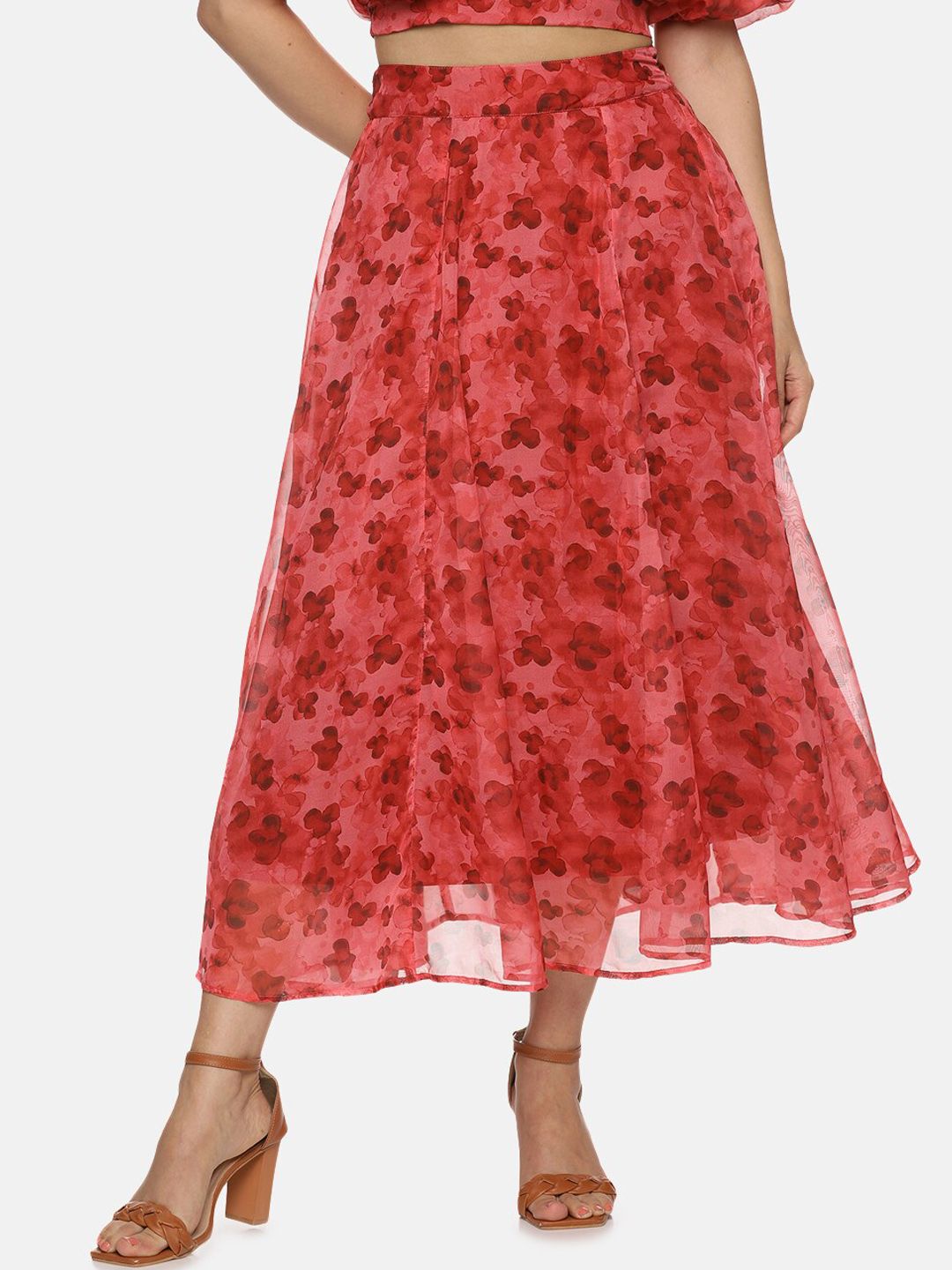 ISU Floral Printed A-line Midi Skirts-picture-25