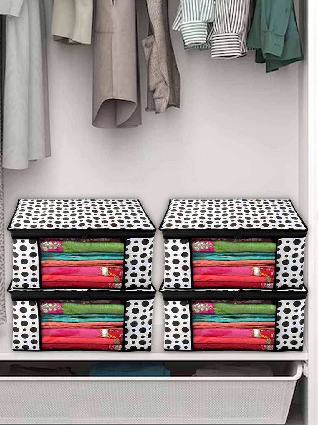 Kuber Industries White & Black 4 Pieces Printed Multi-Utility Covers-image-33