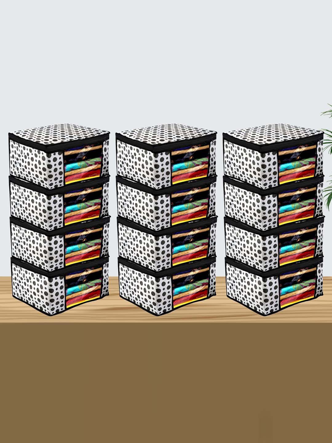 Kuber Industries Black & White 12 Pieces Non-Woven Saree Organisers-picture-30