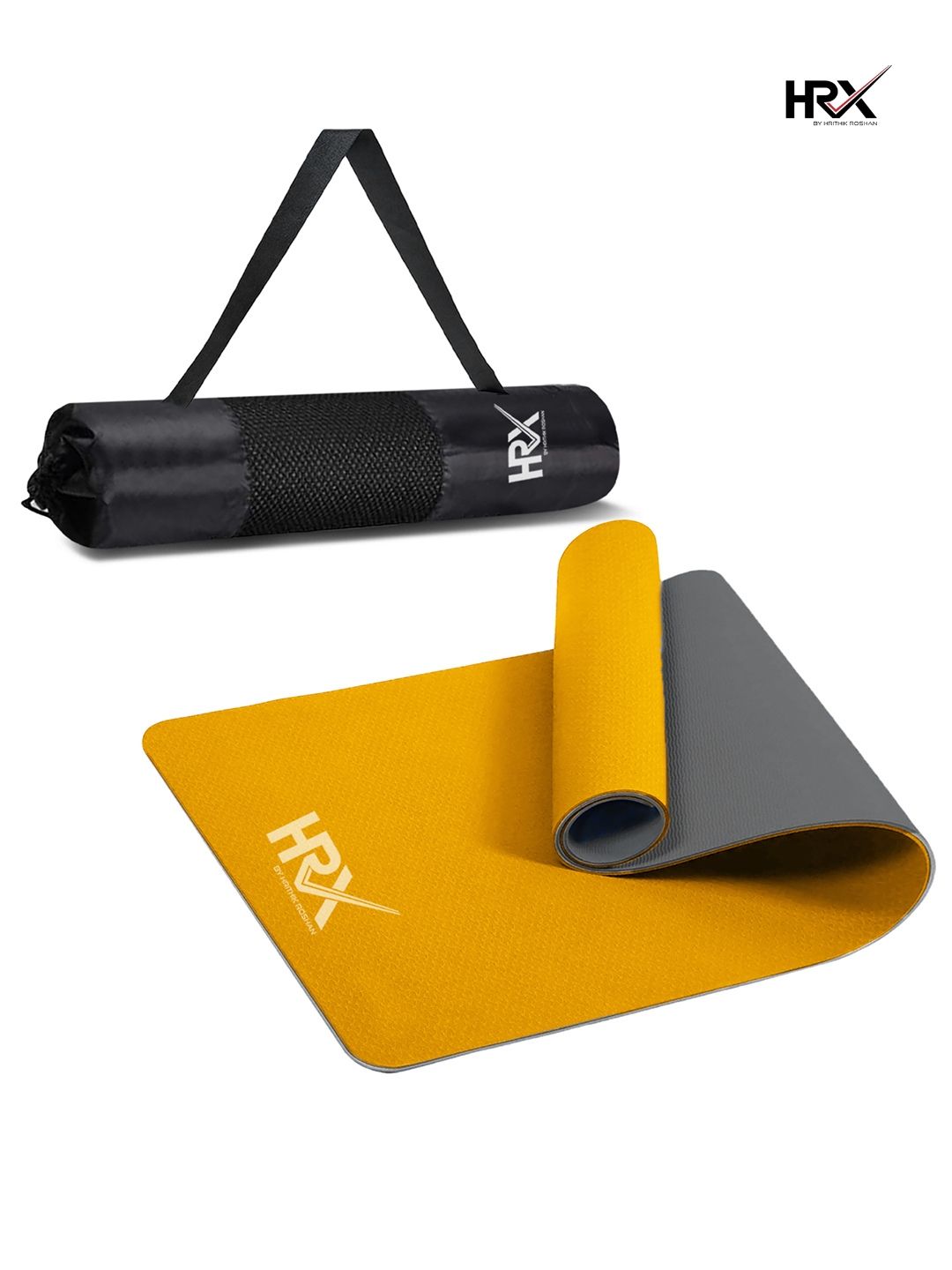 HRX by Hrithik Roshan Grey & Orange EVA Anti Skid Yoga Mats