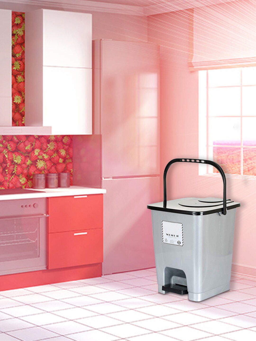 Kuber Industries Grey Pedal Dustbins 10 L