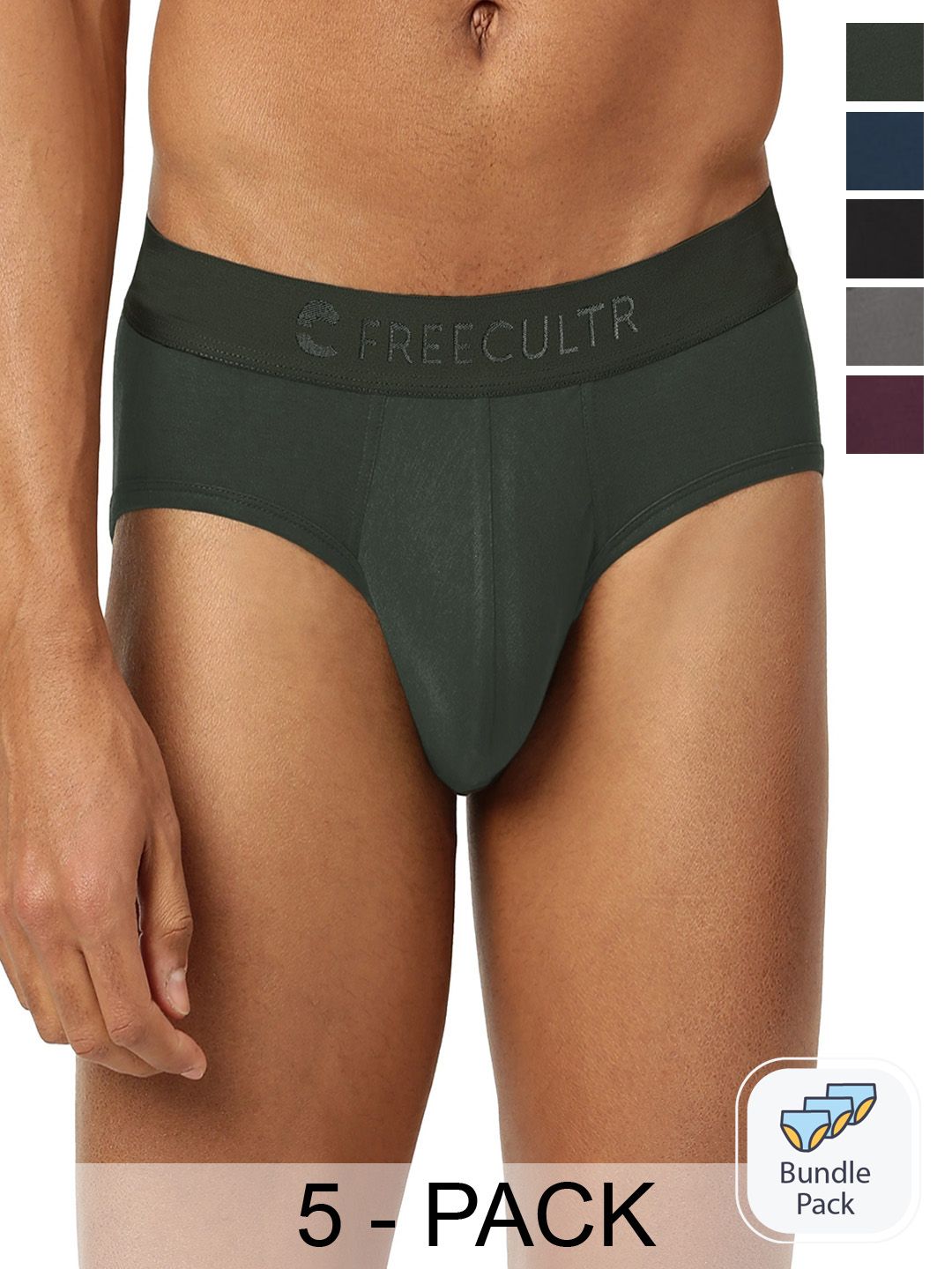 Buy Freecultr Grey & Smoke Grey Printed Briefs - Pack of 2 for Men's Online  @ Tata CLiQ