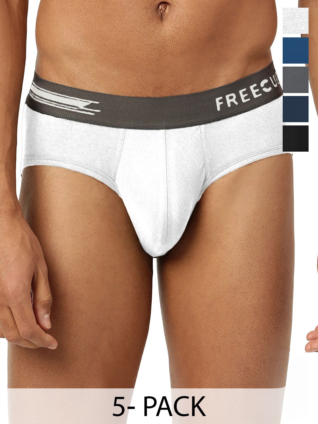 FREECULTR Men Pack Of 5 Anti Bacterial Ribbed Briefs FC-XT-B-AG-CW-MB-PB-POB-05-picture-21