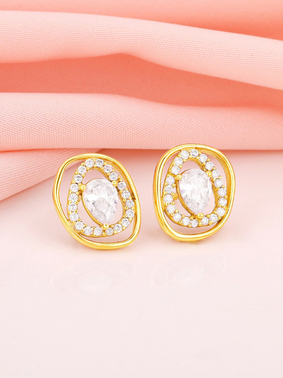 GIVA Gold Plated Sterling Silver Studs Earrings-picture-11
