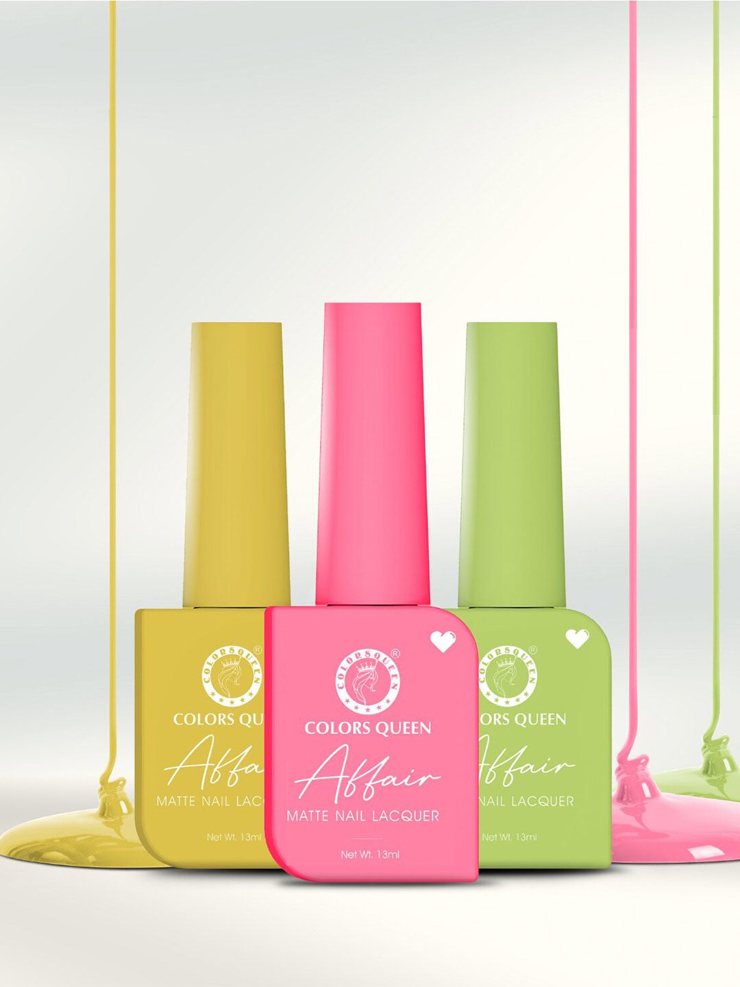 Colors Queen Set of 3 Affair Long Lasting & Chip-Resistant Matte Nail Lacquer - 13 ml each-picture-44