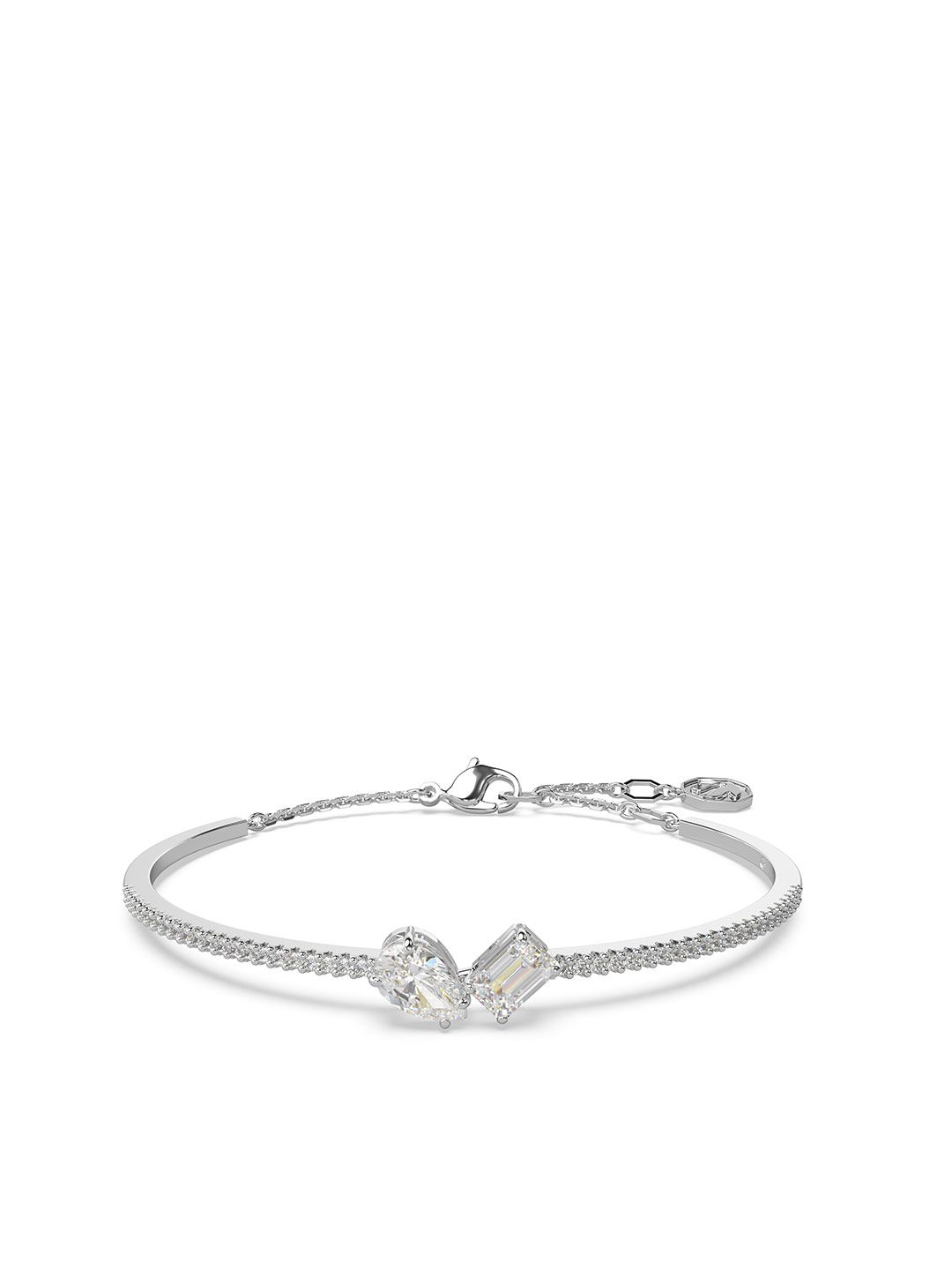 SWAROVSKI Rhodium-Plated Crystals-Studded Wraparound Bracelet