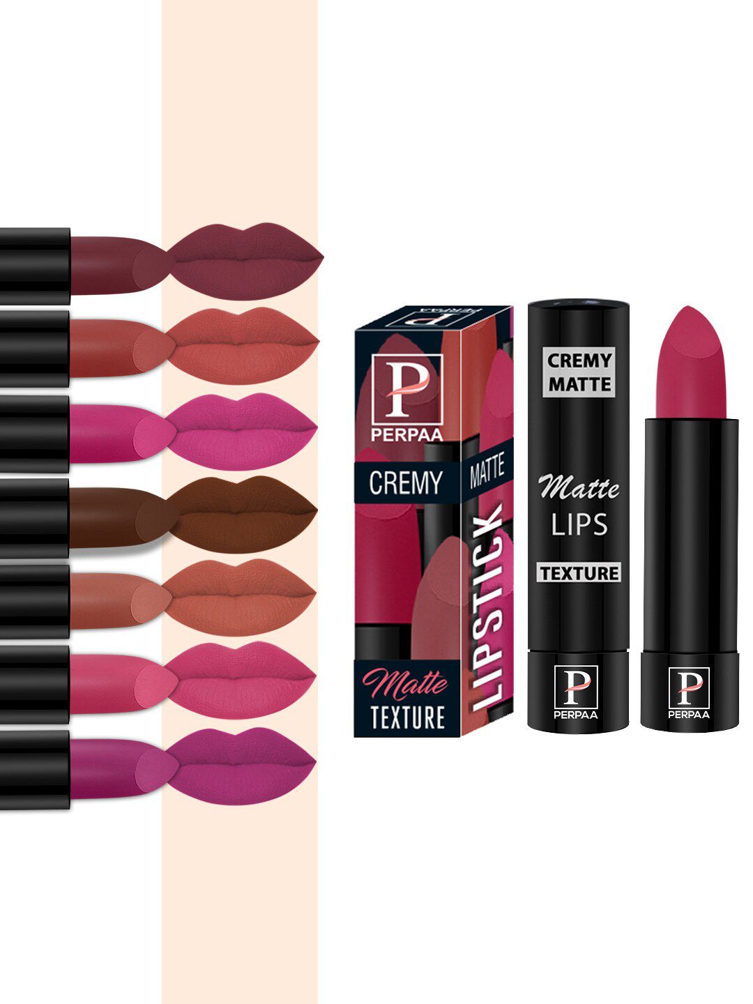 PERPAA Set of 8 Long Lasting Smooth Texture Smudgeproof Cremy Matte Lipstick - 3.5 g each-image-40
