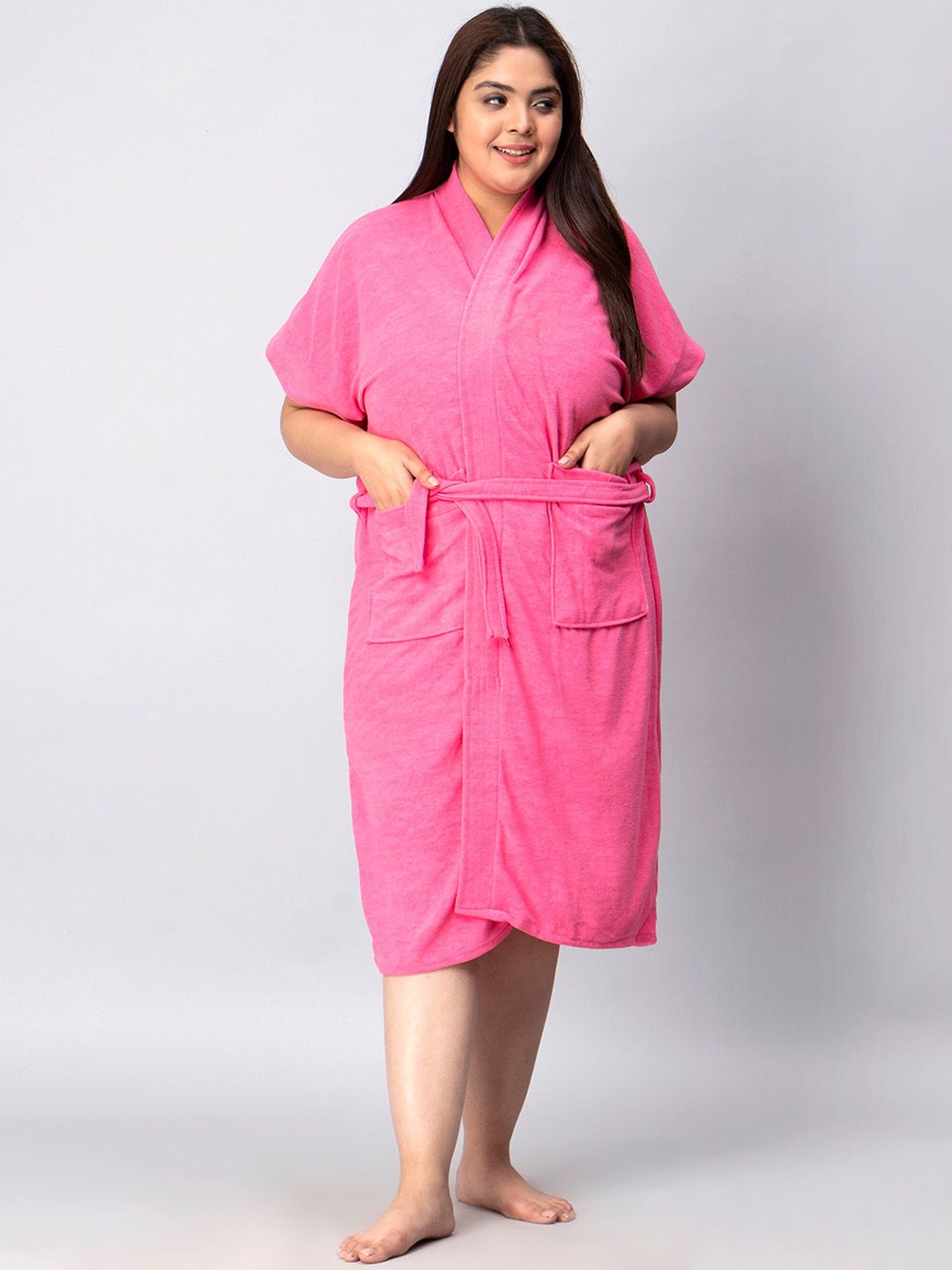 HotGown Plus Size Short Sleeved Bath Robe-image-45