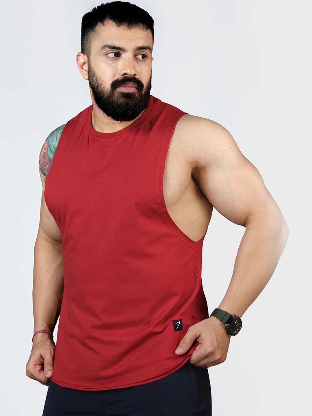 FUAARK Round Neck Cotton Sports & Gym Vests-image-0