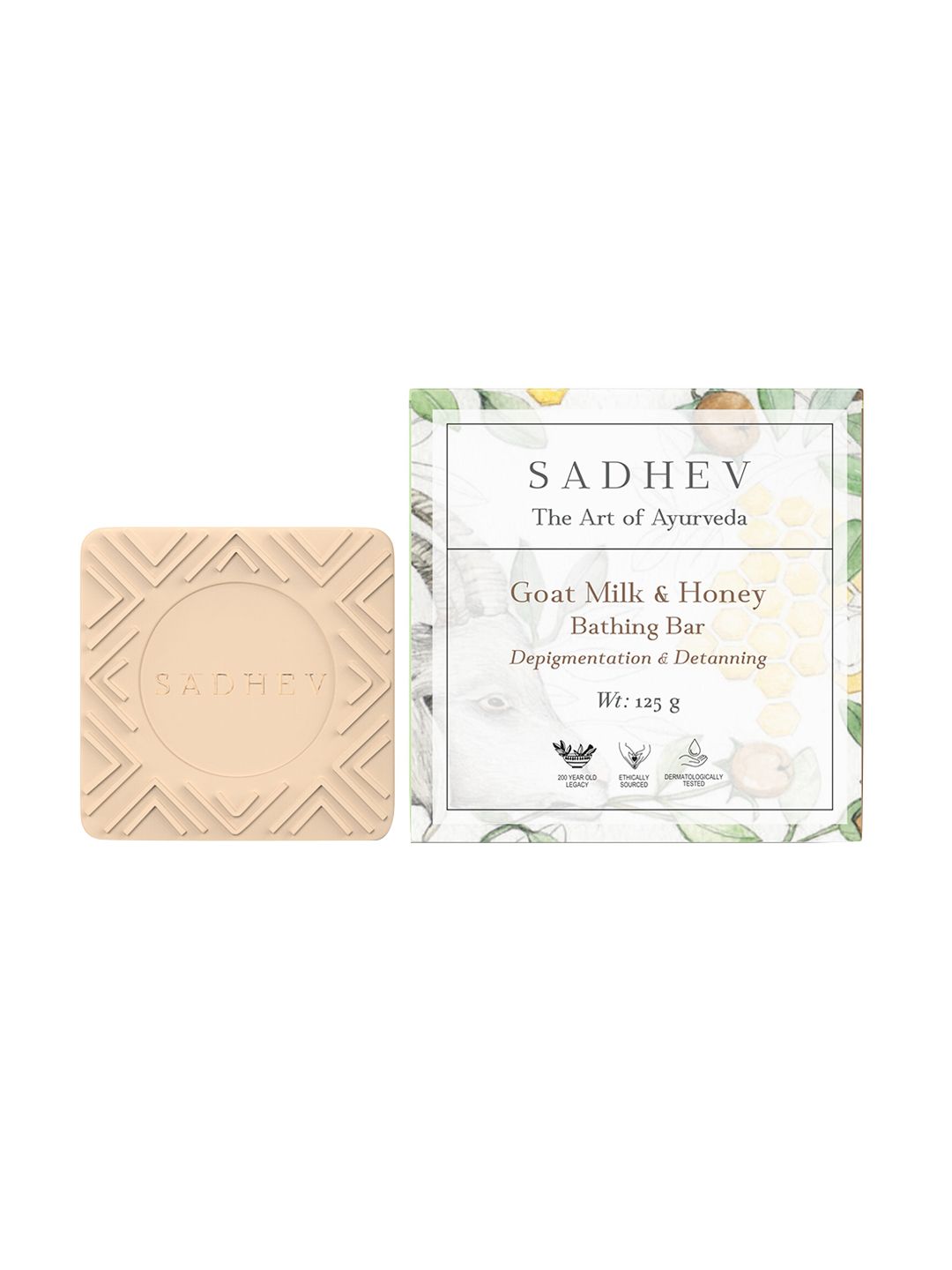 SADHEV The Art Of Ayurveda Goat Milk & Honey Bathing Bar - 125g-image-48