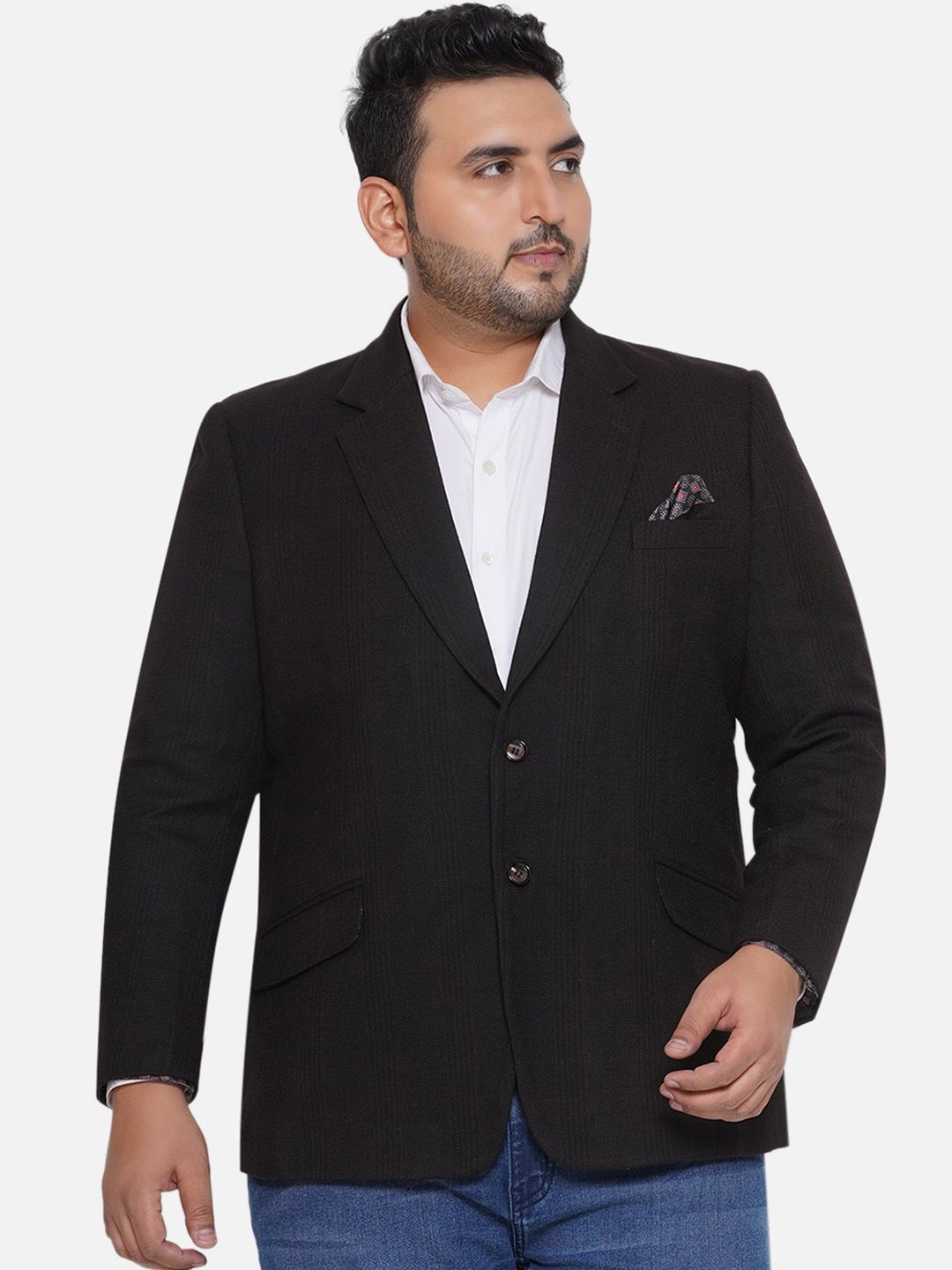 Santonio Plus Size Striped Single Breasted Notched Lapel Blazer-picture-46