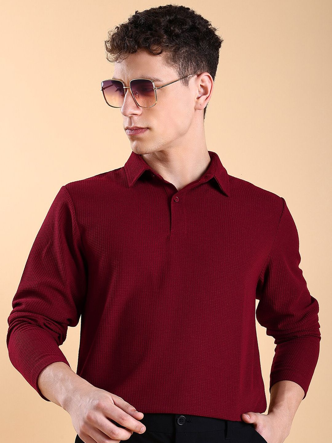 HIGHLANDER Structured Polo Collar T-shirt