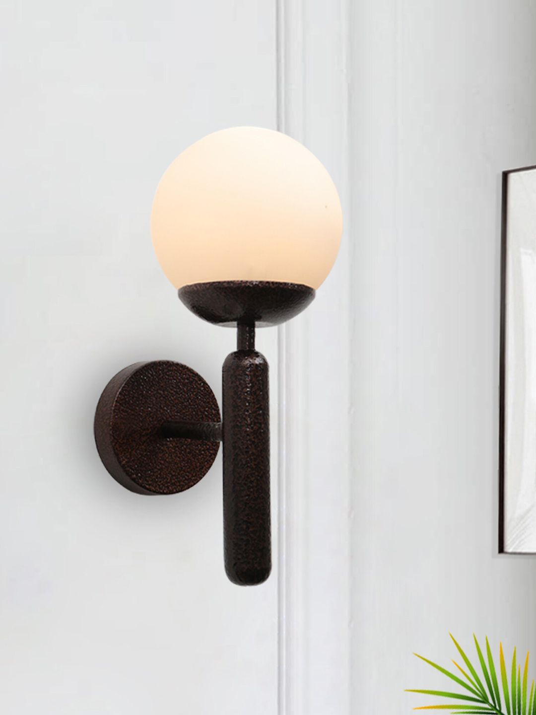 Homesake Globe Brown Metal Modern Destress Wall Lamp-image-38