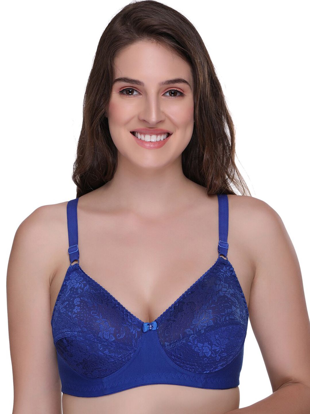 SONA Floral Self Design Medium Coverage All Day Comfort Bralette Bra