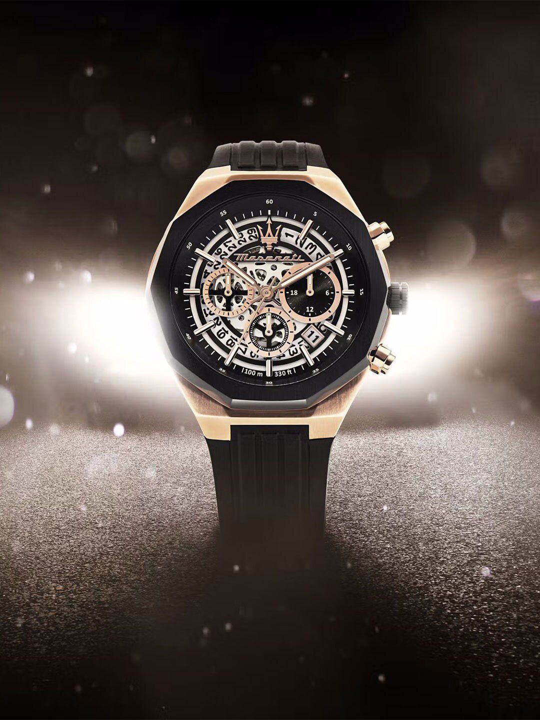 Maserati Men Silver-Toned Embellished Dial & Black Bracelet Style Straps Digital Watch R8871642003-picture-39