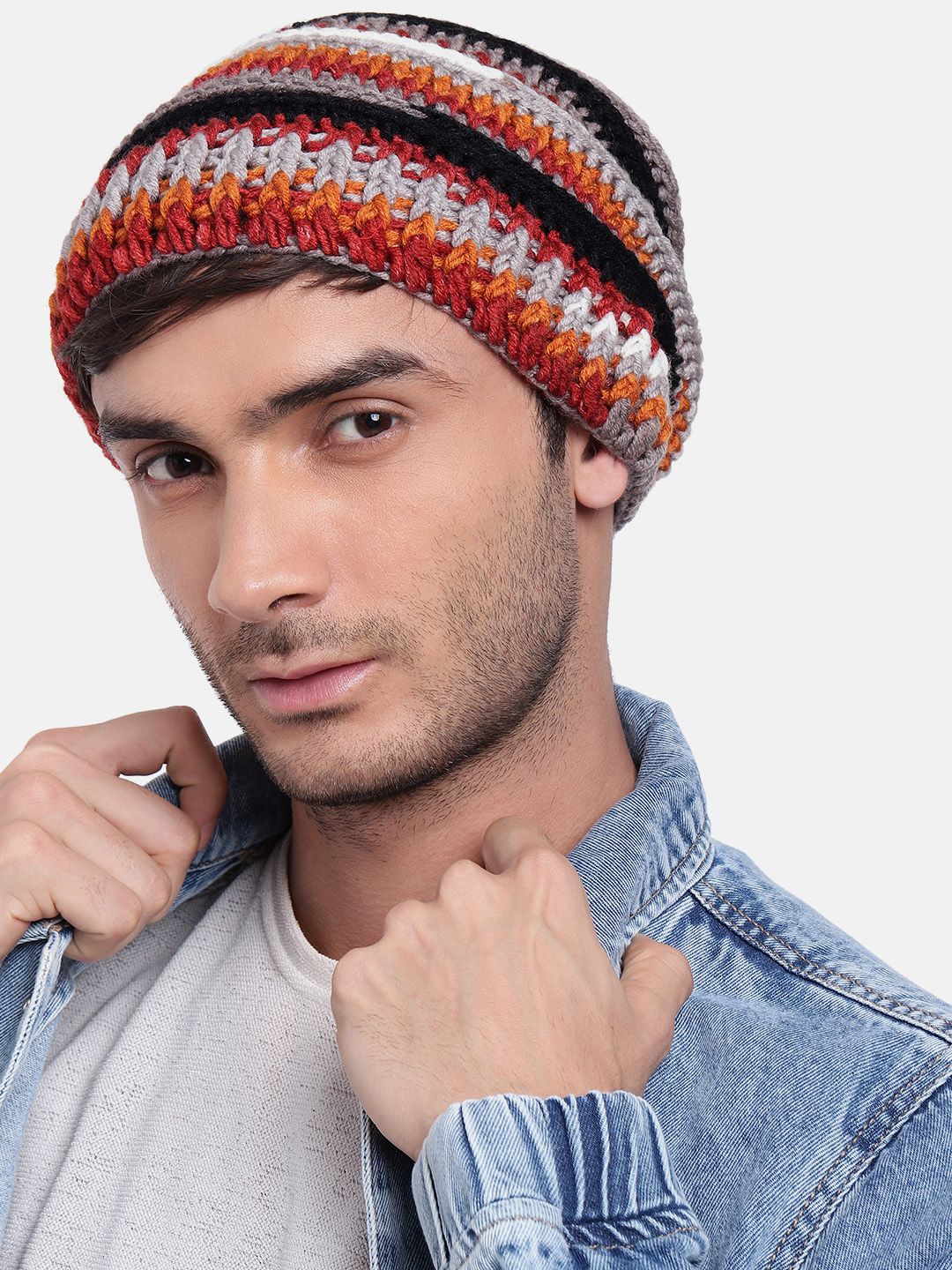 Magic Needles Men Self Design Crochet Beanie-picture-43