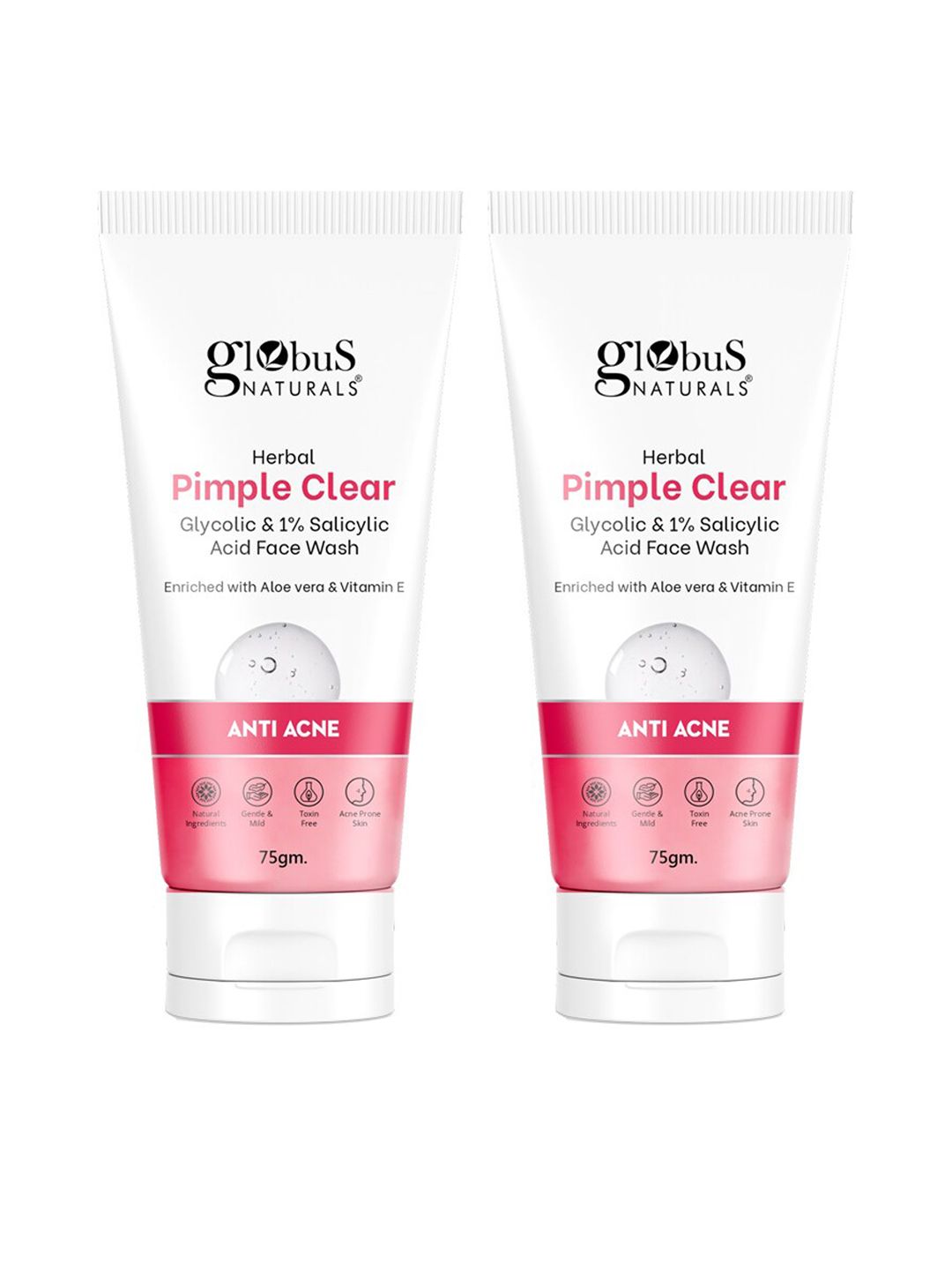Globus naturals Set of 2 Pimple Clear Glycolic & Salicylic Acid Face Wash - 75 g each-picture-34