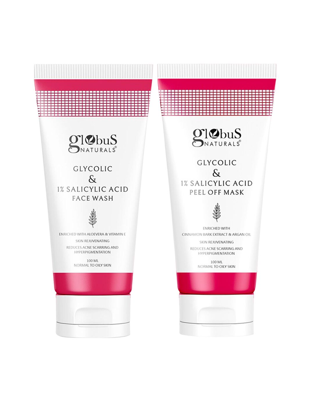 Globus naturals Set of Glycolic & Salicylic Acid Face Wash + Peel Off Mask-picture-32