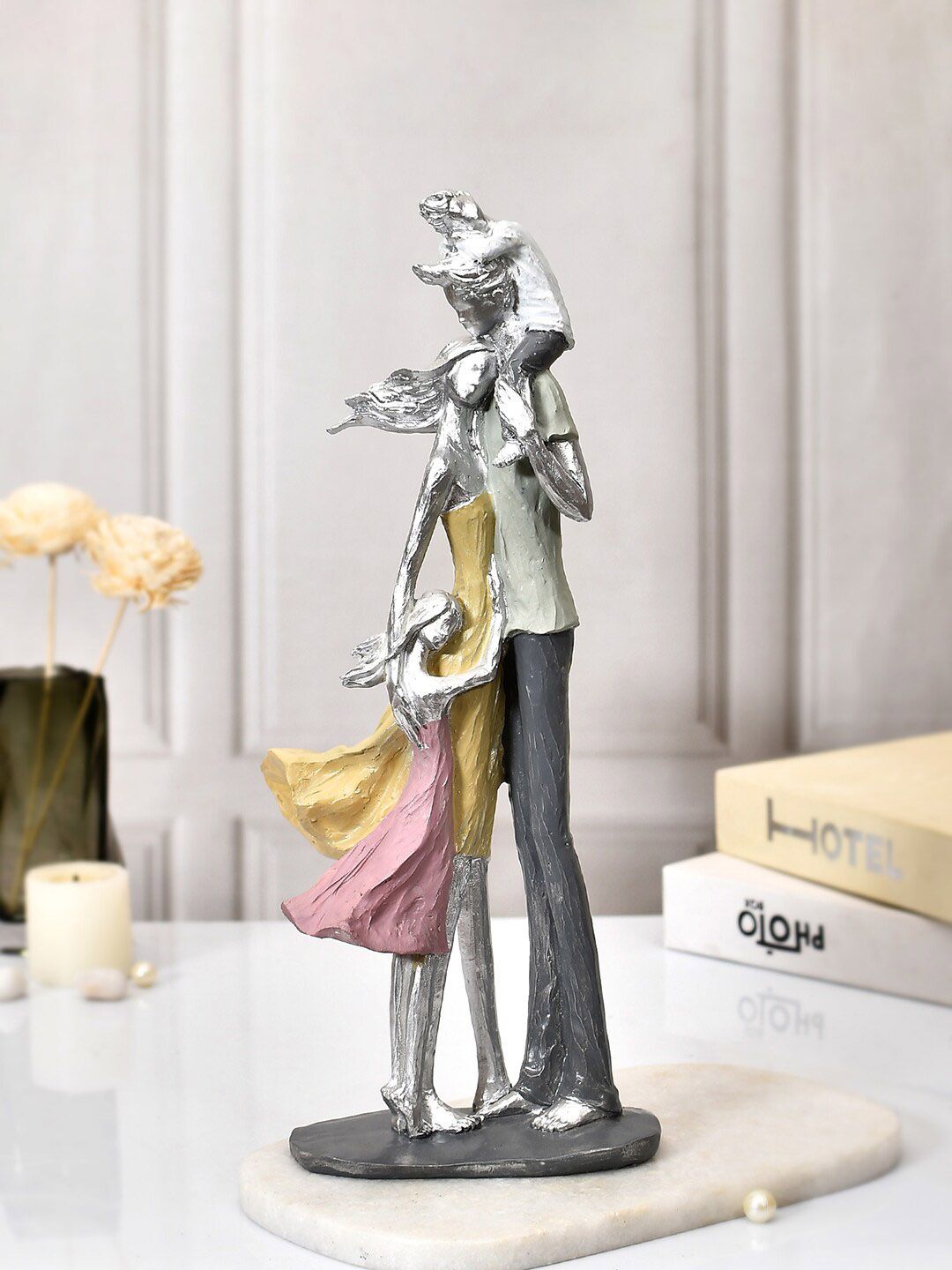 TAYHAA Grey & Yellow Family Love Resin Figurine Showpiece-image-12